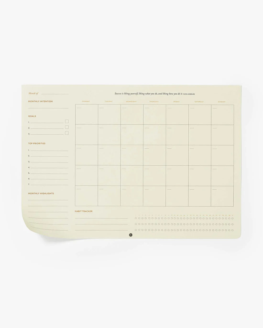 Productivity Monthly Desk Pad